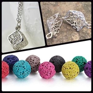 Lava diffuser aromatherapy necklace